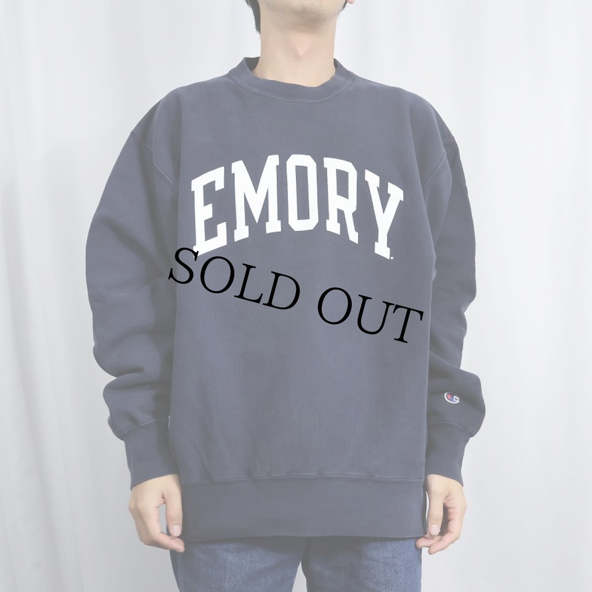 画像2: 2000's Champion REVERSE WEAVE "EMORY" プリントスウェット NAVY L (2)
