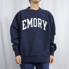画像2: 2000's Champion REVERSE WEAVE "EMORY" プリントスウェット NAVY L (2)
