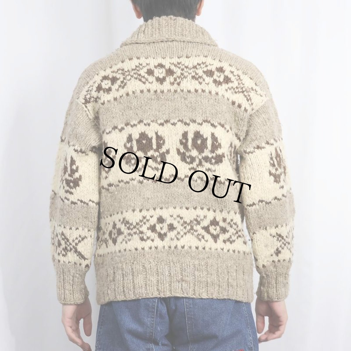 画像3: 60〜70's ノルディック柄 カウチンニットジャケット (3)