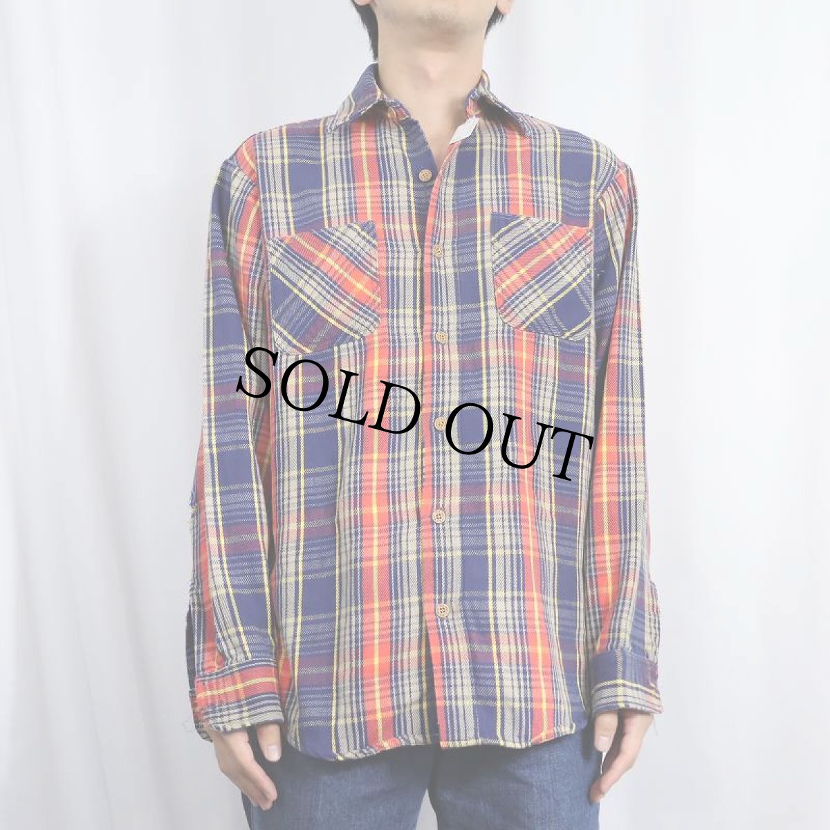 画像2: 80's BIG MAC USA製 チェック柄 ヘビーネルシャツ M (2)