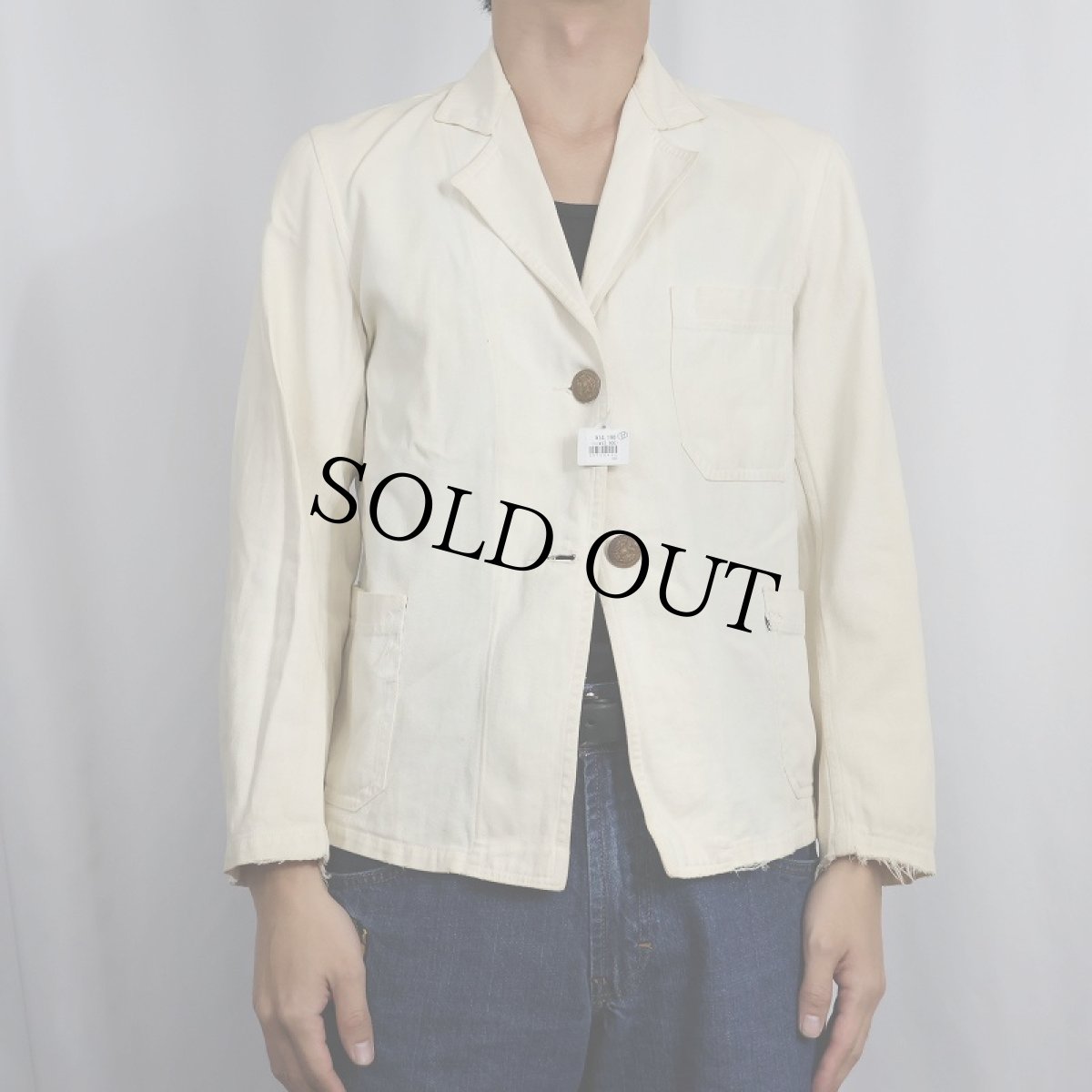 画像2: 40's Sterigarm "PAOLA" コインボタン コットンワークジャケット SIZE36 (2)