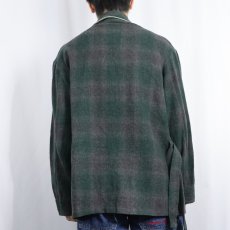 画像3: 〜70's GEVAH オンブレーチェック柄 ウールガウン (3)