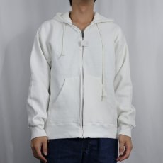 画像2: 90's J.C.Penney USA製 無地スウェットジップパーカー (2)