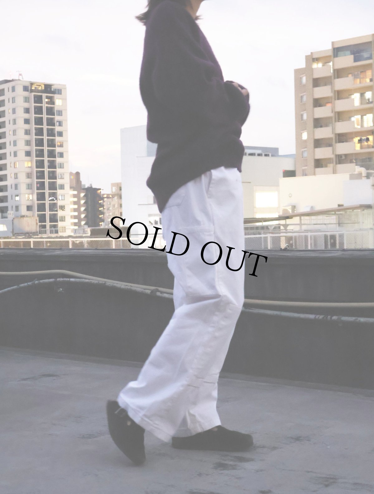 画像2: ダブルニー コットンワークパンツ W34 (2)