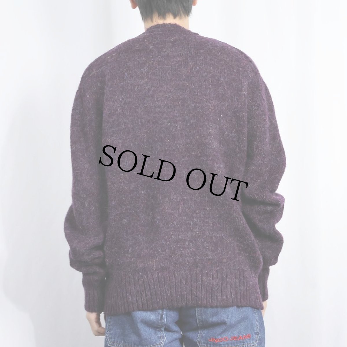 画像3: 90's Adam Sloane Vネック モヘアニットセーター XL (3)