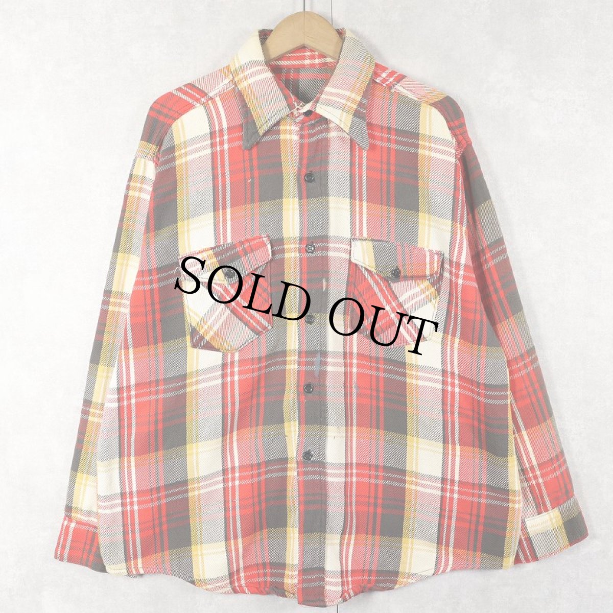 画像1: 70's チェック柄 ヘビーネルシャツ (1)