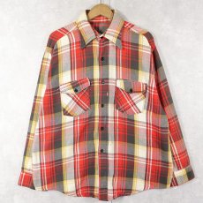 画像1: 70's チェック柄 ヘビーネルシャツ (1)