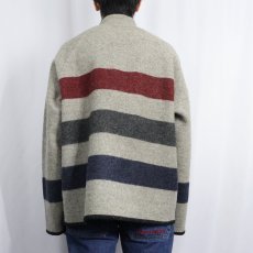画像3: 70's Woolrich USA製 ボーダー柄 ハーフスナップ ウールジャケット XL (3)