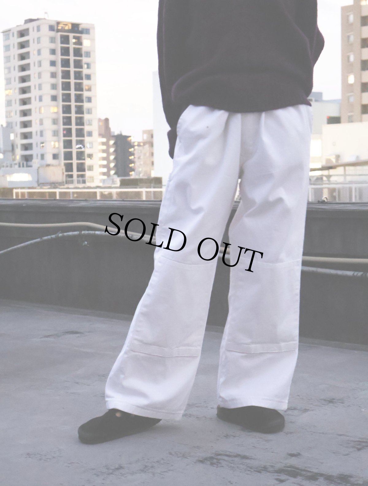 画像1: ダブルニー コットンワークパンツ W34 (1)