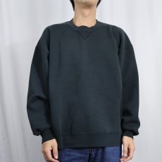 画像2: 90's RUSSELL ATHLETIC USA製 前V スウェット BLACK XL (2)