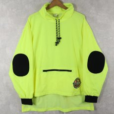 画像3: 90's Ocean Pacific ネオンカラー エルボーパッチ付き ナイロンプルオーバー (3)