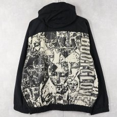 画像1: 90's BODY GLOVE フェイスプリント ナイロンジップパーカー BLACK S (1)