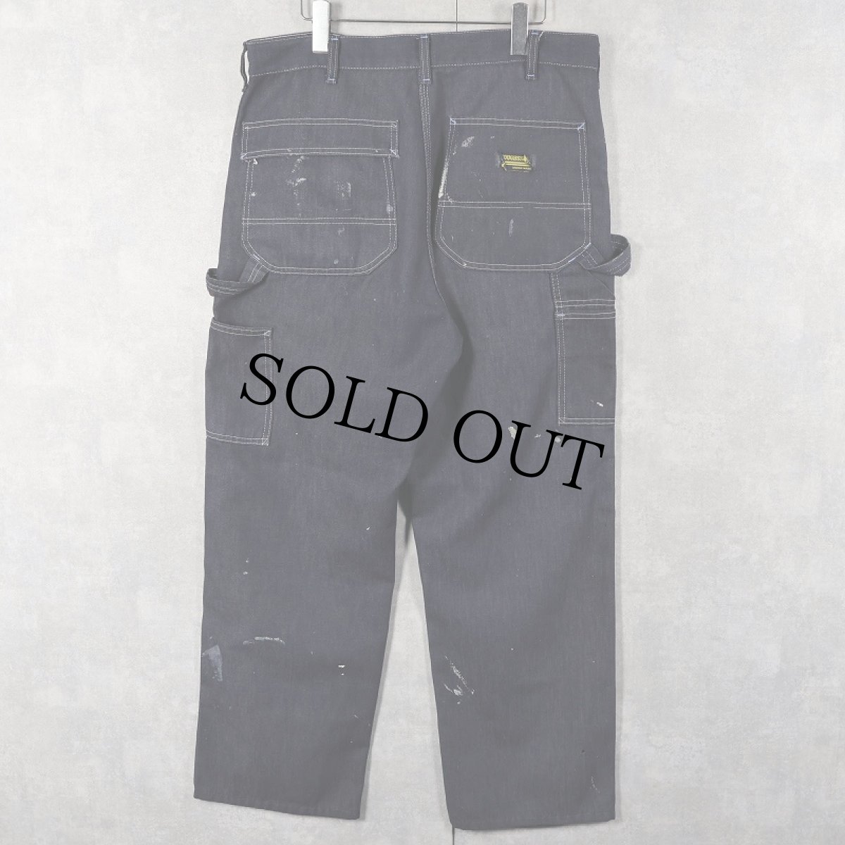 画像1: 70's Sears TOUGHSKINS ペンキペイント バットダイデニムペインターパンツ W35 (1)
