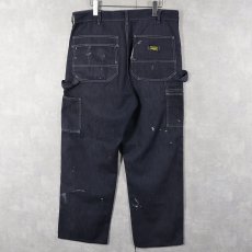 画像1: 70's Sears TOUGHSKINS ペンキペイント バットダイデニムペインターパンツ W35 (1)