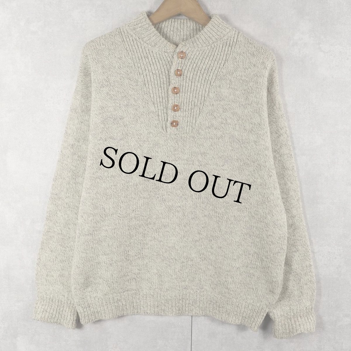 画像1: Pendleton×OUTDOORSMAN USA製 ヘンリーネック ウールニットセーター M (1)