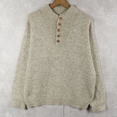 画像1: Pendleton×OUTDOORSMAN USA製 ヘンリーネック ウールニットセーター M (1)