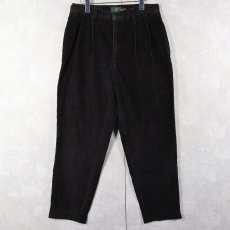 画像1: 90's CLUB ROOM 2タック コーデュロイパンツ BLACK W32 (1)