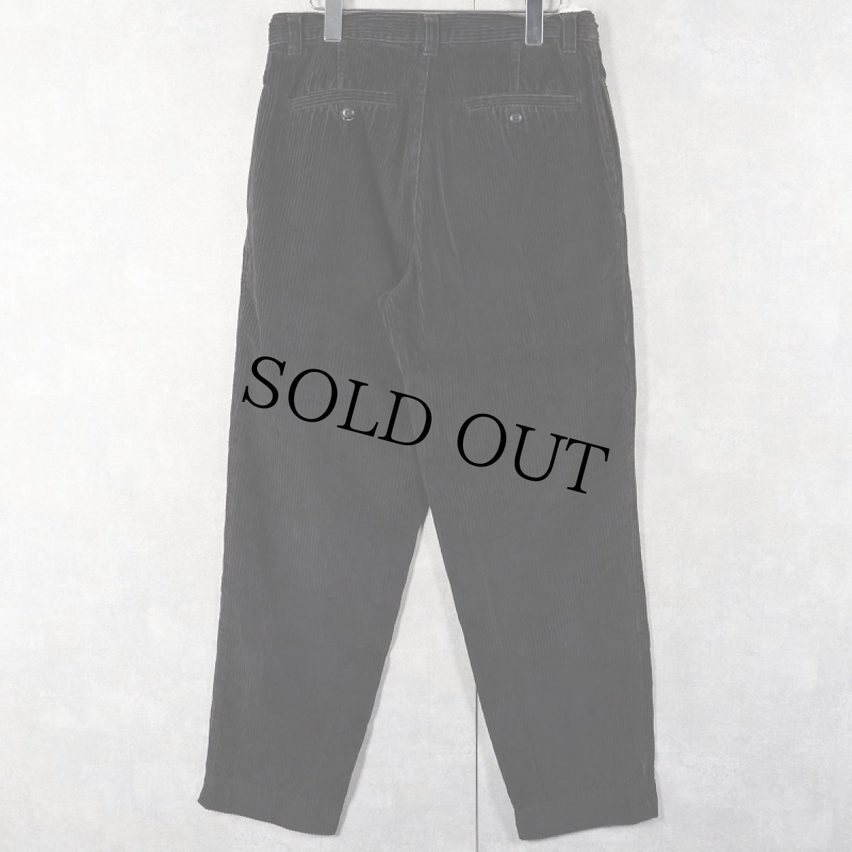 画像2: 90's CLUB ROOM 2タック コーデュロイパンツ BLACK W32 (2)