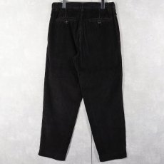 画像2: 90's CLUB ROOM 2タック コーデュロイパンツ BLACK W32 (2)