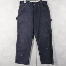 画像2: 70's Sears TOUGHSKINS ペンキペイント バットダイデニムペインターパンツ W35 (2)