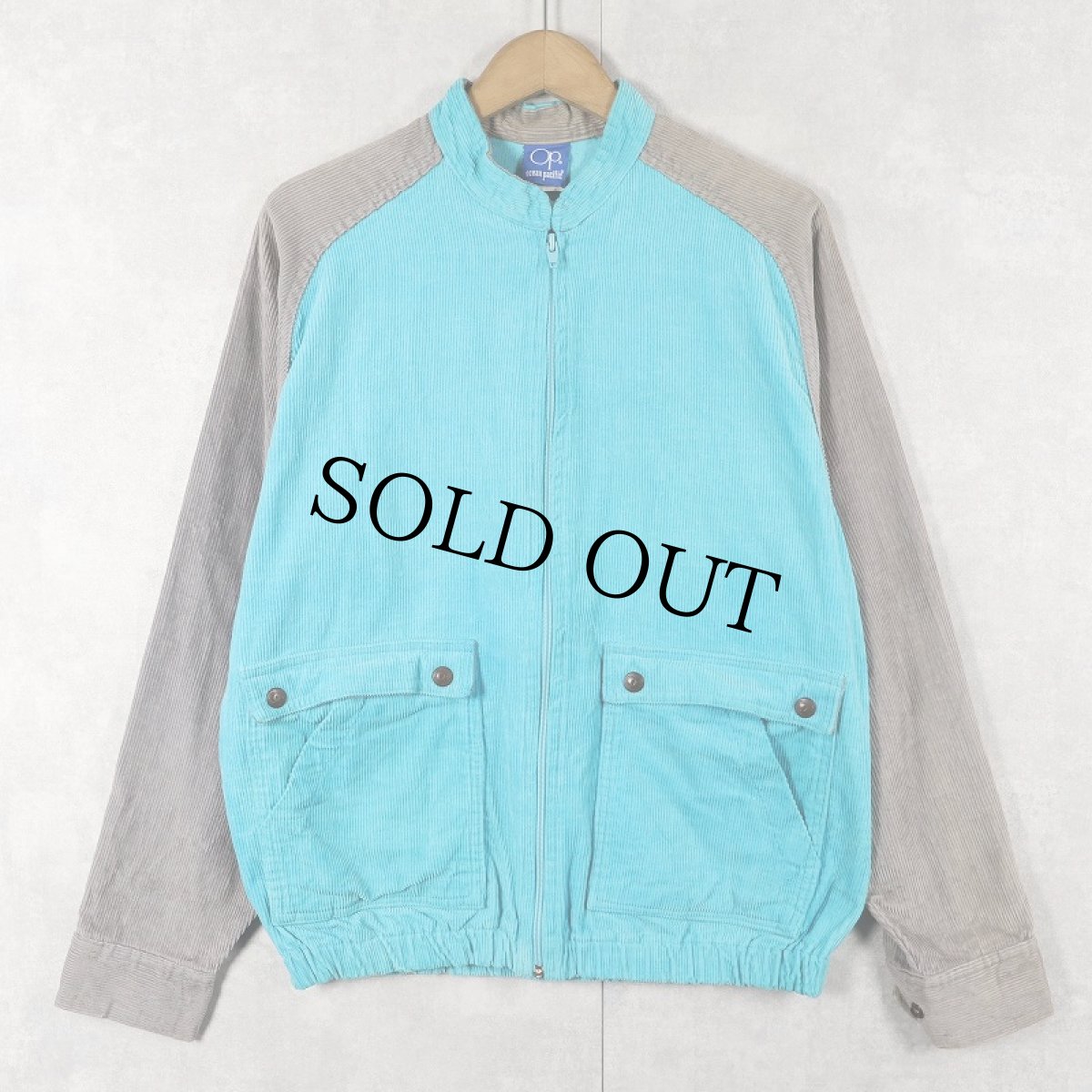 画像2: 80's Ocean Pacific 2トーン コーデュロイジップジャケット (2)