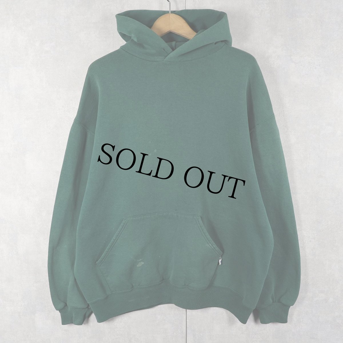 画像1: 90's RUSSELL ATHLETIC USA製 無地スウェットフーディー L (1)