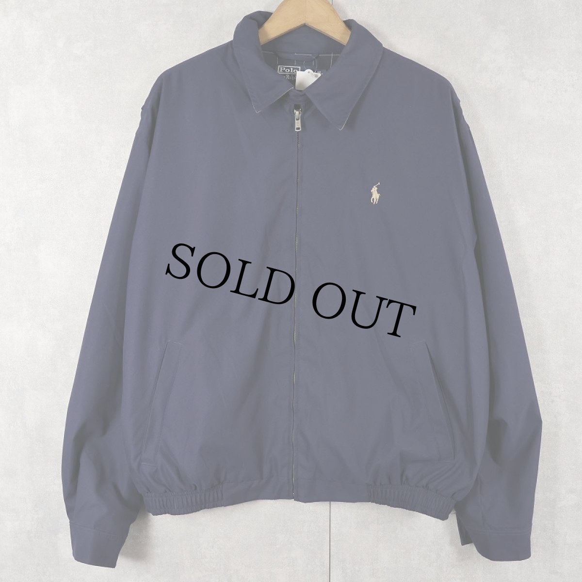 画像1: POLO Ralph Lauren ロゴ刺繍 ポリエステルスイングトップ NAVY L (1)