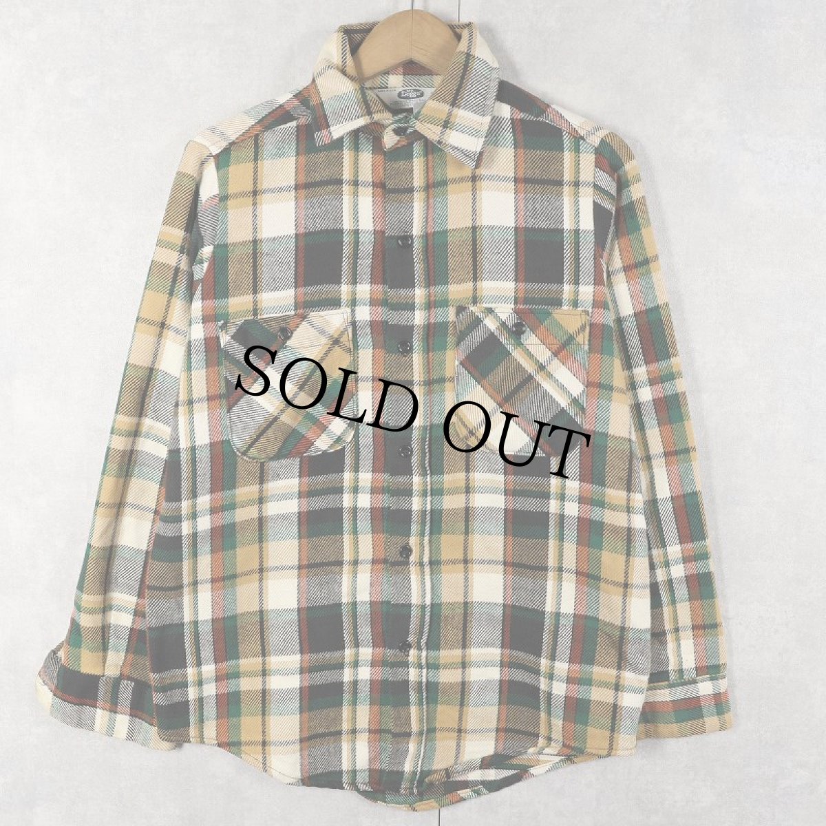 画像1: 70's Mr.Leggs USA製 チェック柄 ヘビーネルシャツ S (1)