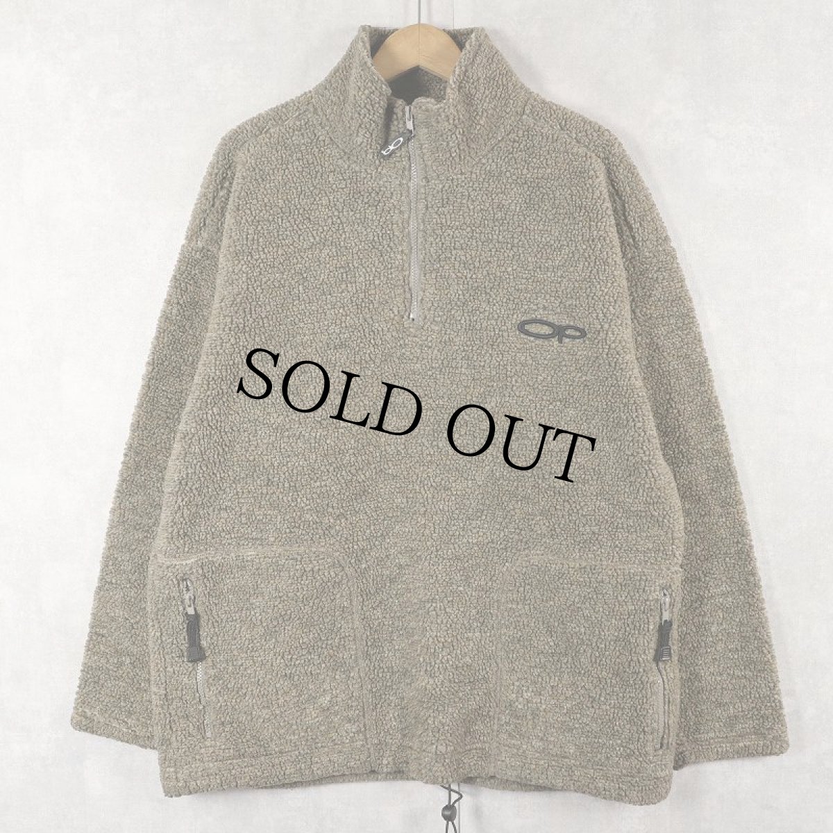 画像2: Ocean Pacific ロゴ刺繍 ハーフジップ ボアジャケット M (2)