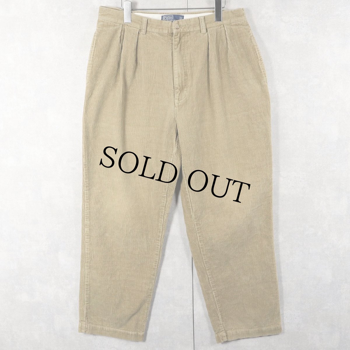 画像1: POLO Ralph Lauren "ANDREW PANT" 太畝 2タックコーデュロイパンツ W34 (1)