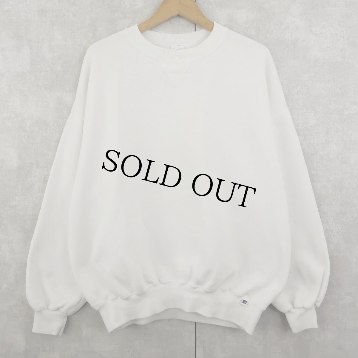 画像1: 90's RUSSELL ATHLETIC USA製 前V 無地スウェット XL (1)