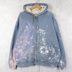 画像1: L.L.Bean "KATAHDIN IRON WORKS" ペンキペイント 裏ボア スウェットジップパーカー XL (1)