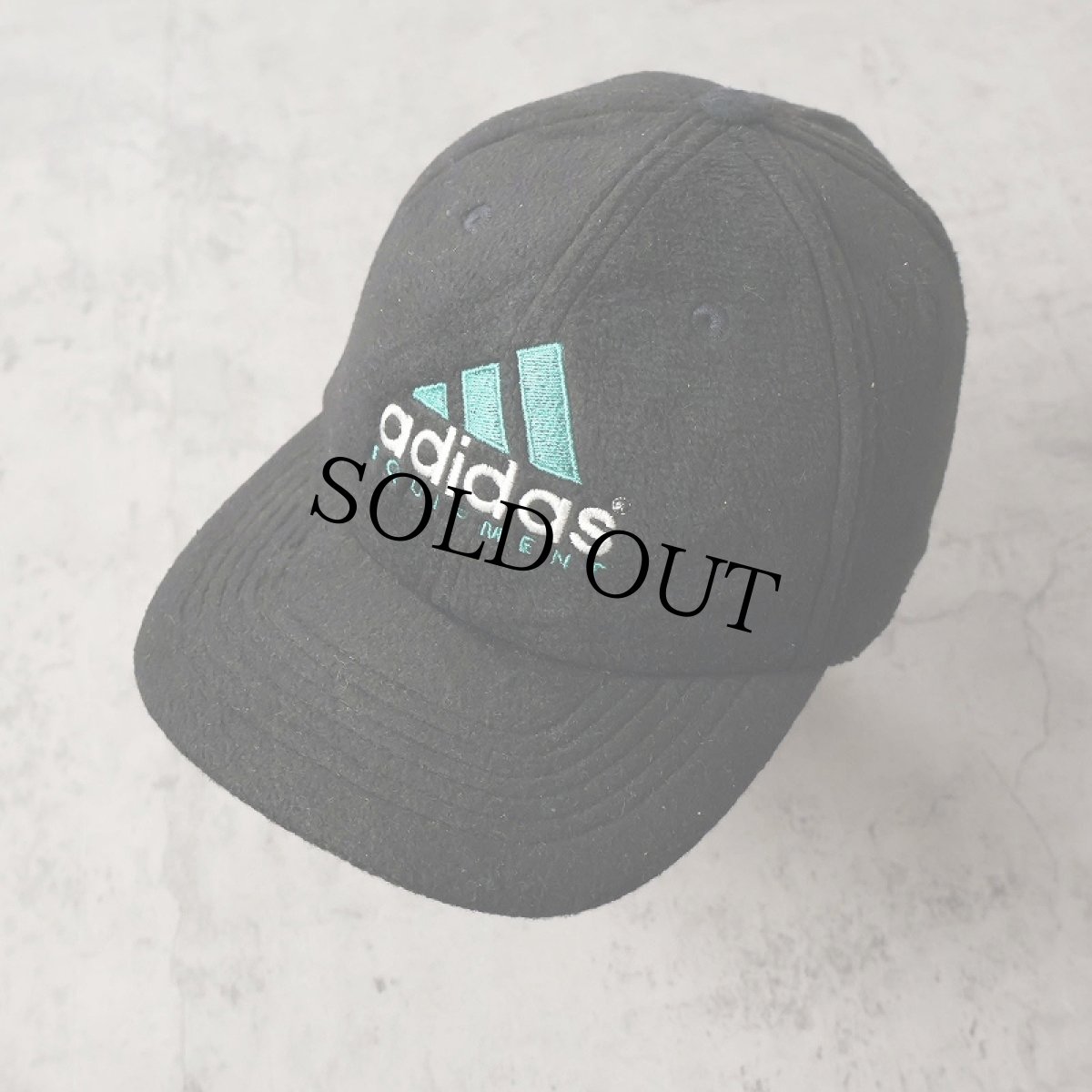 画像1: 90's adidas EQUIPMENT ロゴ刺繍 フリースキャップ BLACK (1)