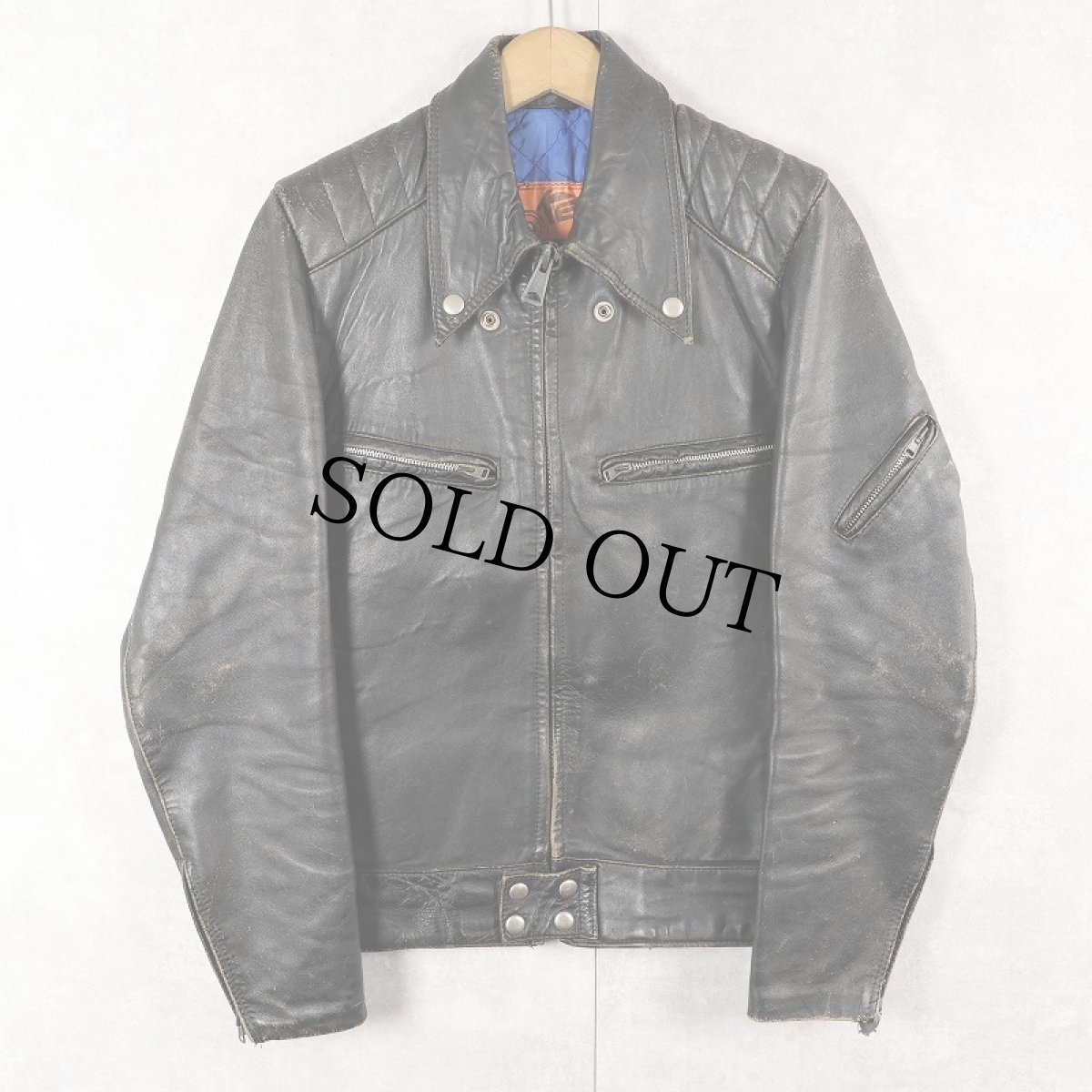 画像1: 70's KETT ENGLAND製 シングルライダースジャケット BLACK  (1)