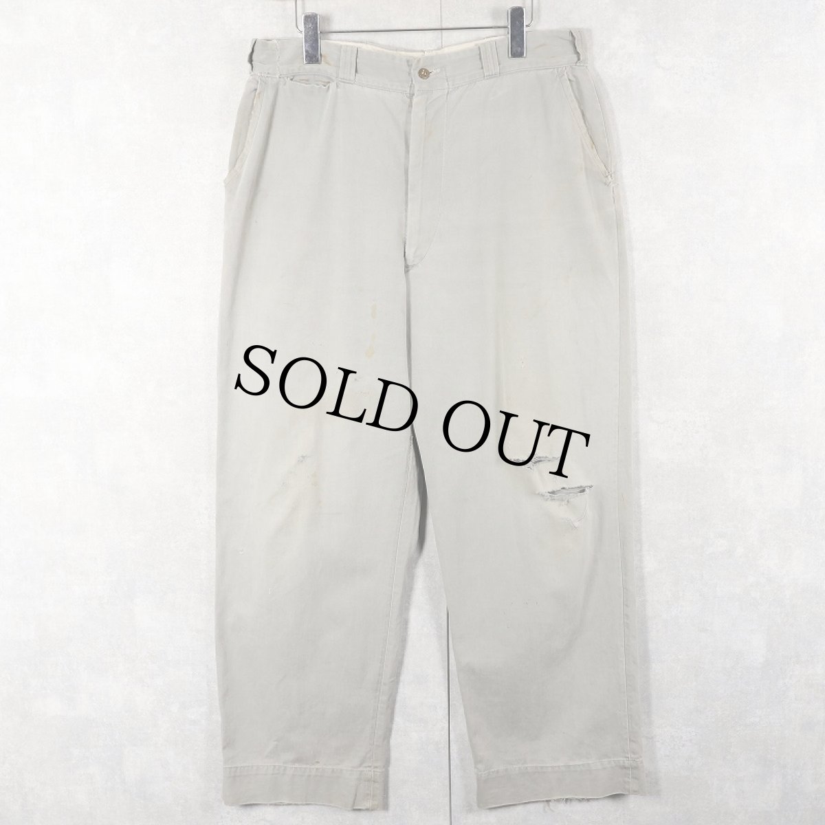 画像2: 50's SANFORIZED "Army Twill" チノトラウザーズ W34 (2)