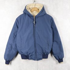 画像1: 70〜80's フード付き リバーシブル ダウンジャケット  (1)