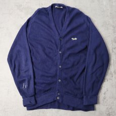 画像1: 80's The Fox JCPenney アクリルニットカーディガン NAVY L (1)