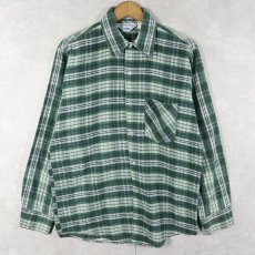 画像1: 70's Sears WORK LEISURE チェック柄 ライトネルシャツ M (1)