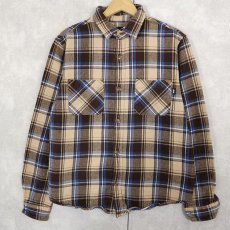画像1: STUSSY チェック柄 ヘビーネルシャツ L (1)