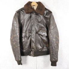 画像1: 70's "G-1 TYPE" 襟ボア レザージャケット BROWN size42 (1)