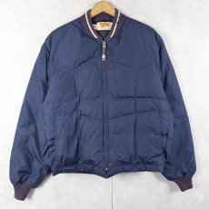 画像1: 70's COMFY USA製 ウエスタンダウンジャケット NAVY XL (1)