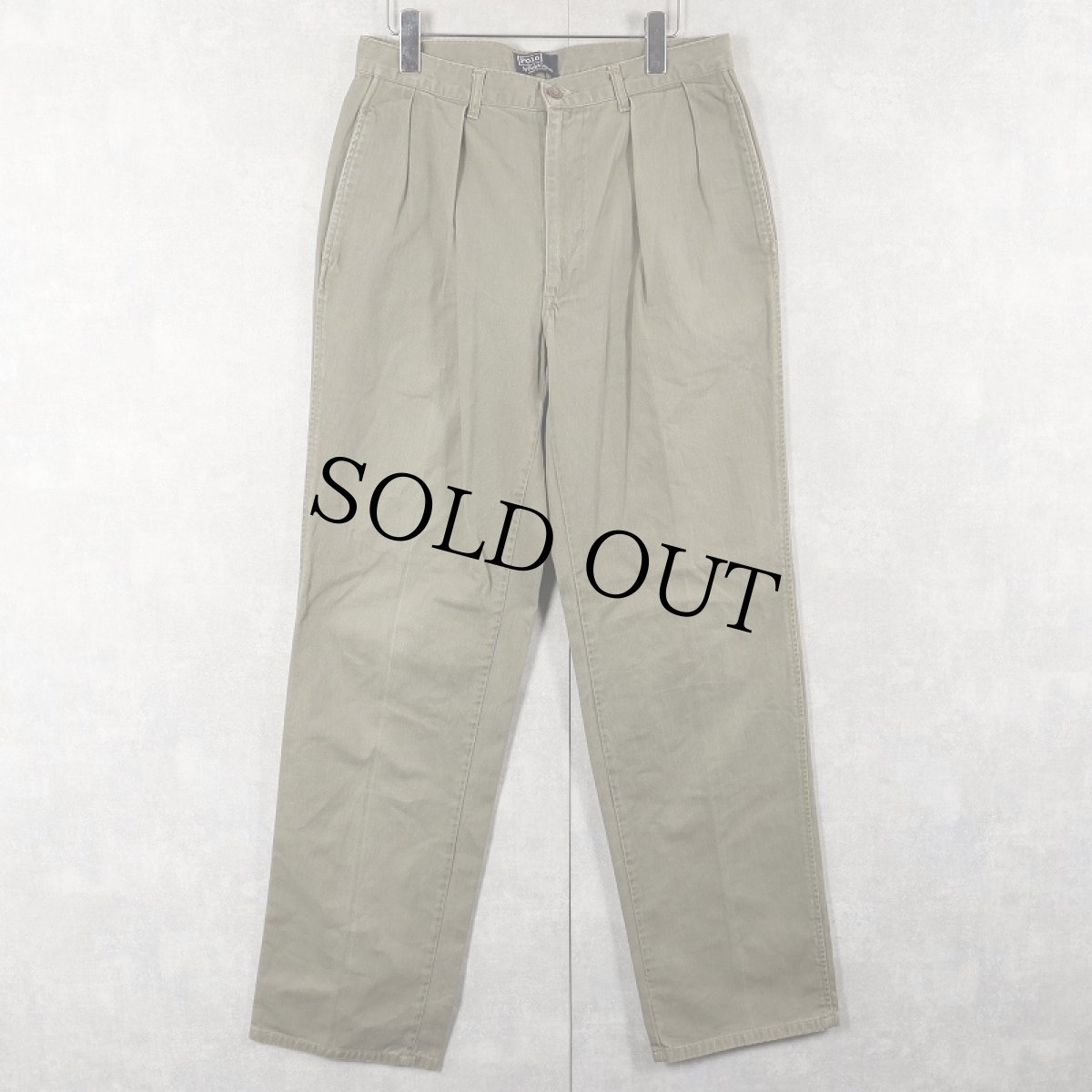 画像1: 90's POLO Ralph Lauren USA製 2タック コットンチノトラウザーズ W31 (1)