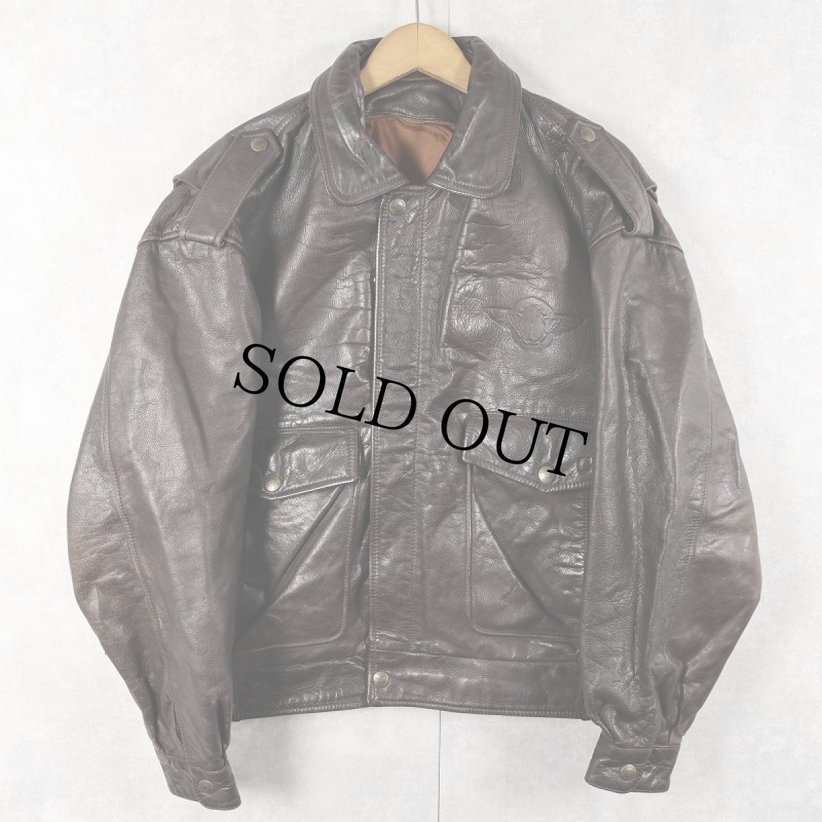 画像1: 60〜70's Valentino ITALY製 "A-2 TYPE" レザージャケット BROWN size48 (1)