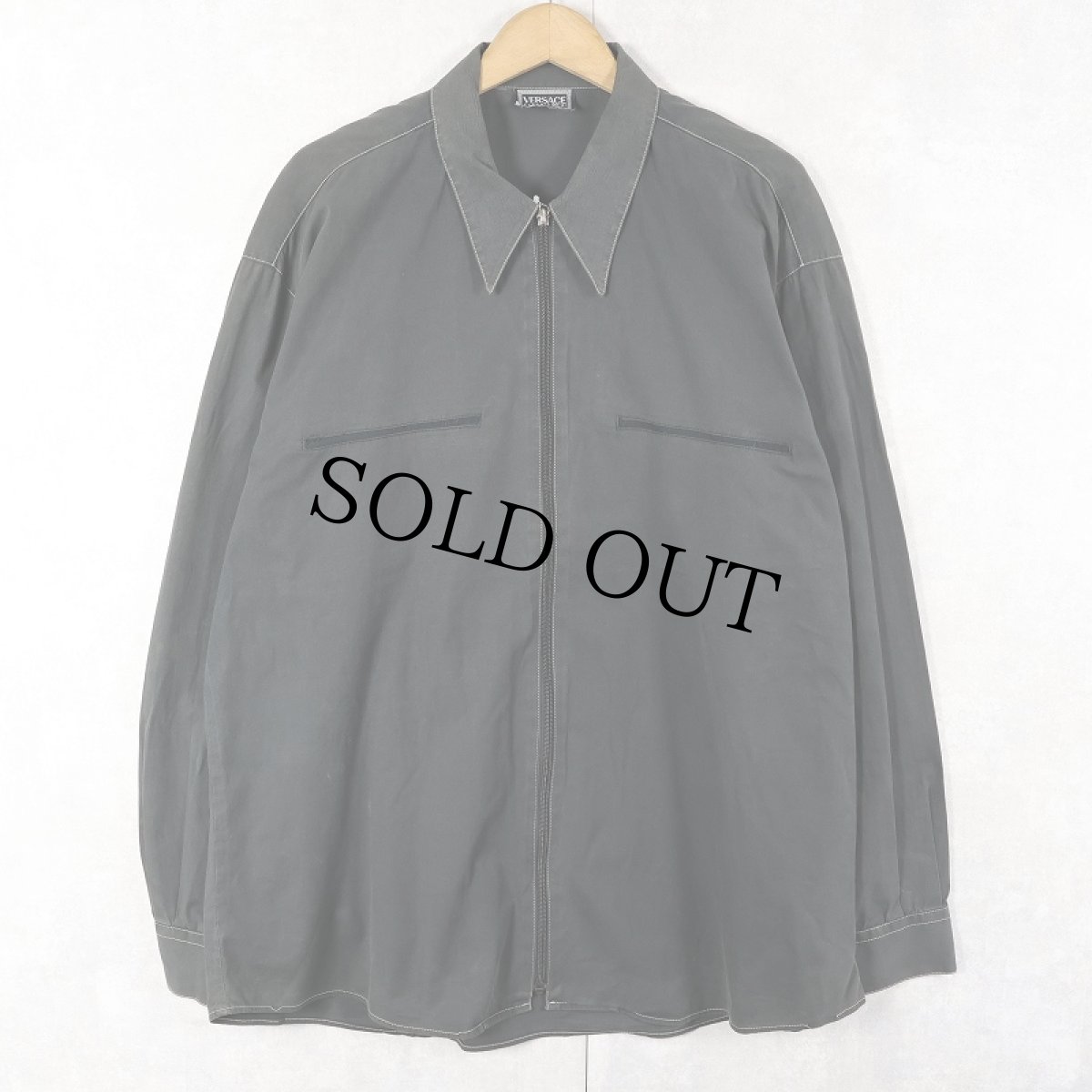 画像1: 90's VERSACE CLASSIC V2 デザインジップシャツ BLACK XL (1)