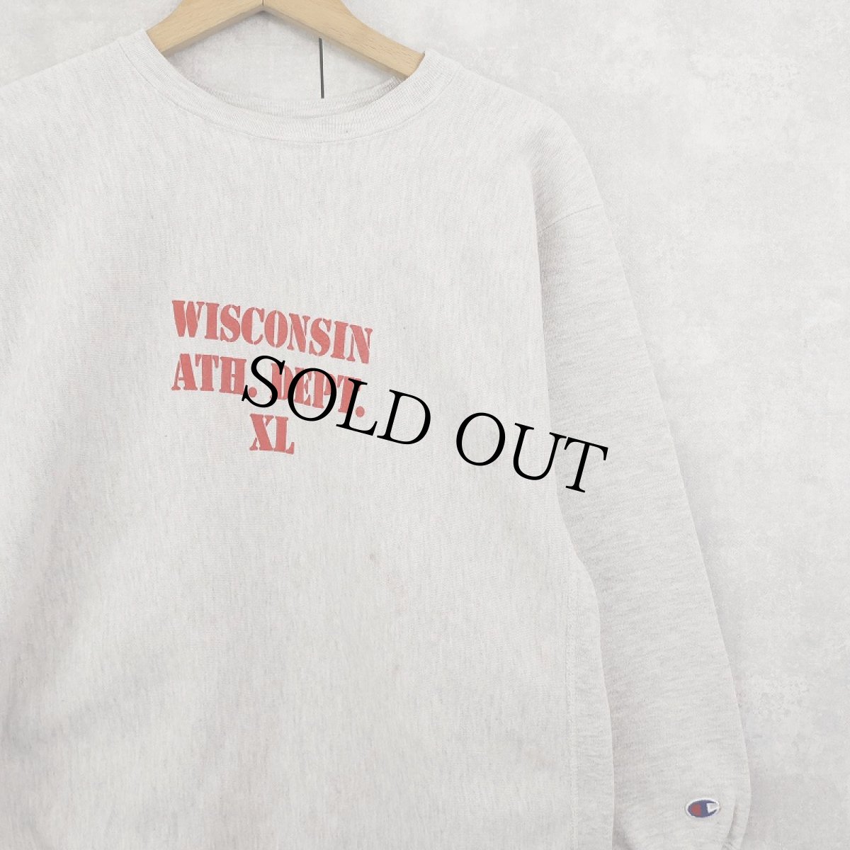 画像1: 90's Champion REVERSE WEAVE USA製 "WISCONSIN ATH. DEPT." プリントスウェット XL (1)