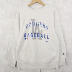 画像1: 90's Champion REVERSE WEAVE "DODGERS BASEBALL" プリントスウェット L (1)