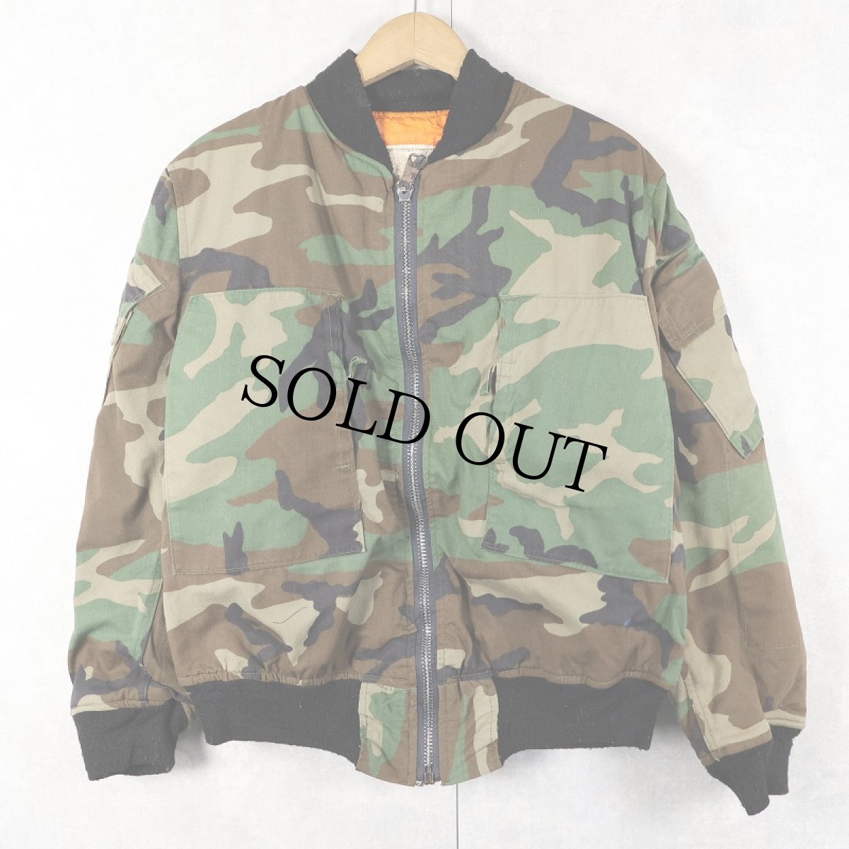 画像1: 民間品 ALPHA INDUSTRIES "MA-1 TYPE" ウッドランドカモ柄 フライトジャケット X-LARGE (1)