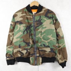 画像1: 民間品 ALPHA INDUSTRIES "MA-1 TYPE" ウッドランドカモ柄 フライトジャケット X-LARGE (1)