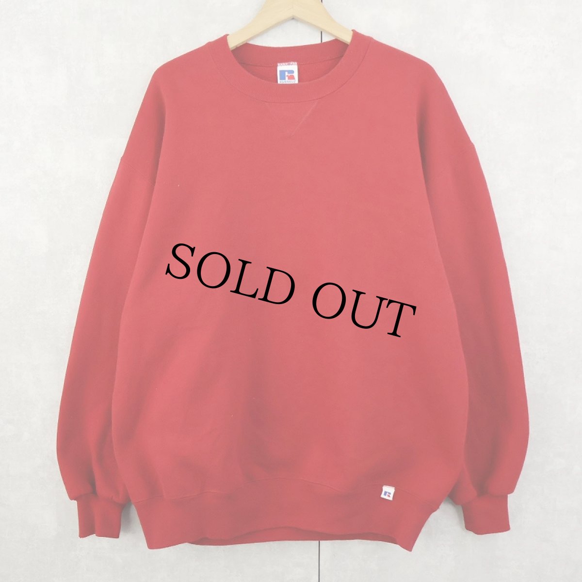 画像1: 90's RUSSELL ATHLETIC USA製 前V 無地スウェット XL (1)