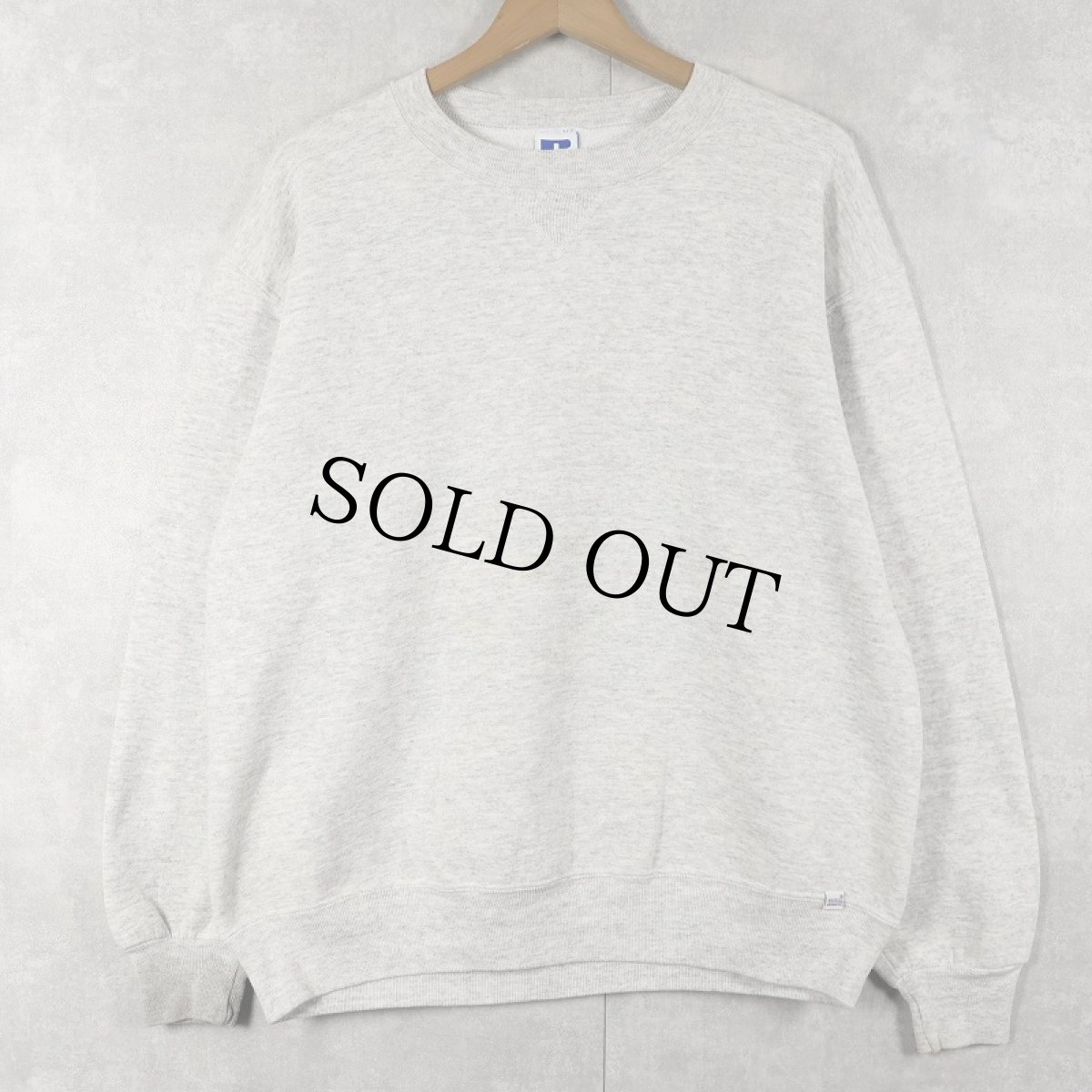 画像1: 90's RUSSELL ATHLETIC USA製 前V 無地スウェット L (1)